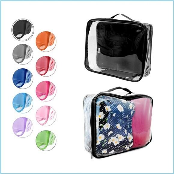 Clear medium packing cube transparent travel storage organizer for suitcase carr - Picture 3 of 7